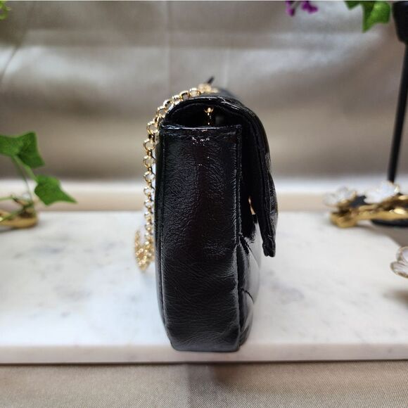 NWT Nicole Miller Black Quilted Crossbody Bag - Picture 7 of 12